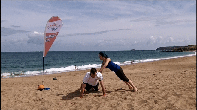 Wide Push-up on Plank