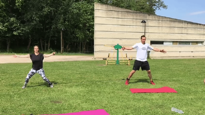 Side by side Jumping Jacks