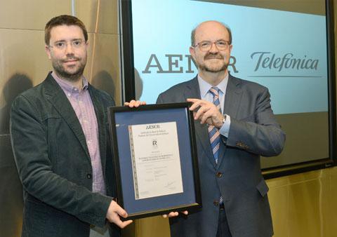 Telefónica, primera empresa que obtiene el certificado Aenor de calidad de software ISO 33000