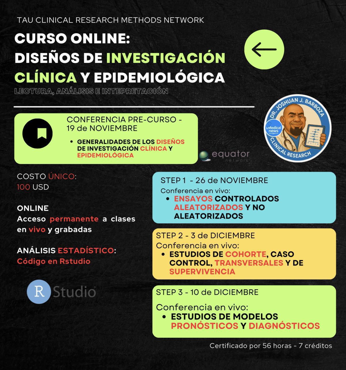 CURSO DISEÑOS DE INVESTIGACIÓN CLÍNICA Y EPIDEMIOLÓGICA