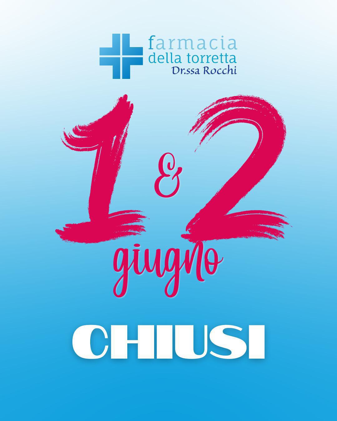 Chiusura 1 e 2 giugno
