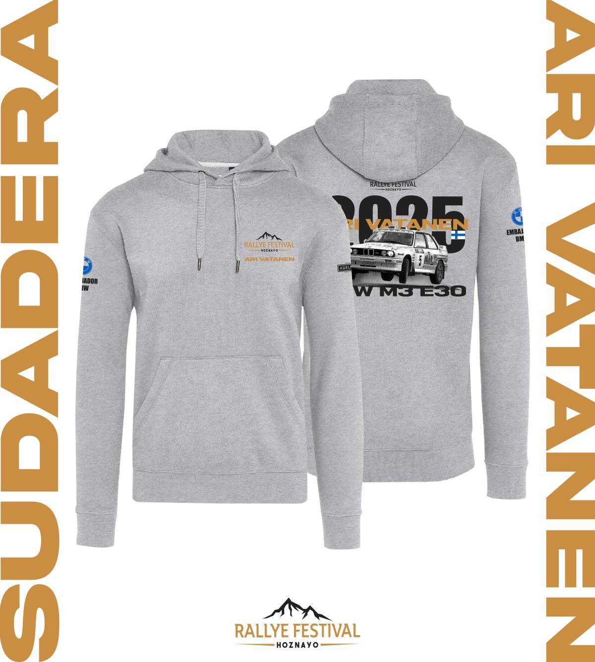 ¡Disponible Online y en el Hotel Adelma las sudaderas del Rallye Festival Hoznayo 2025!