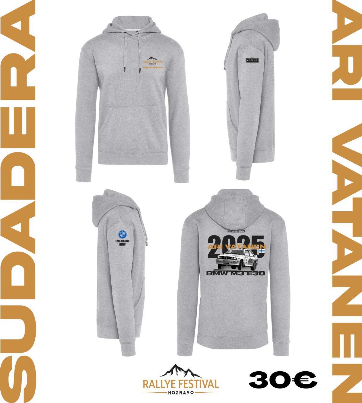 ¡Disponible Online y en el Hotel Adelma las sudaderas del Rallye Festival Hoznayo 2025!
