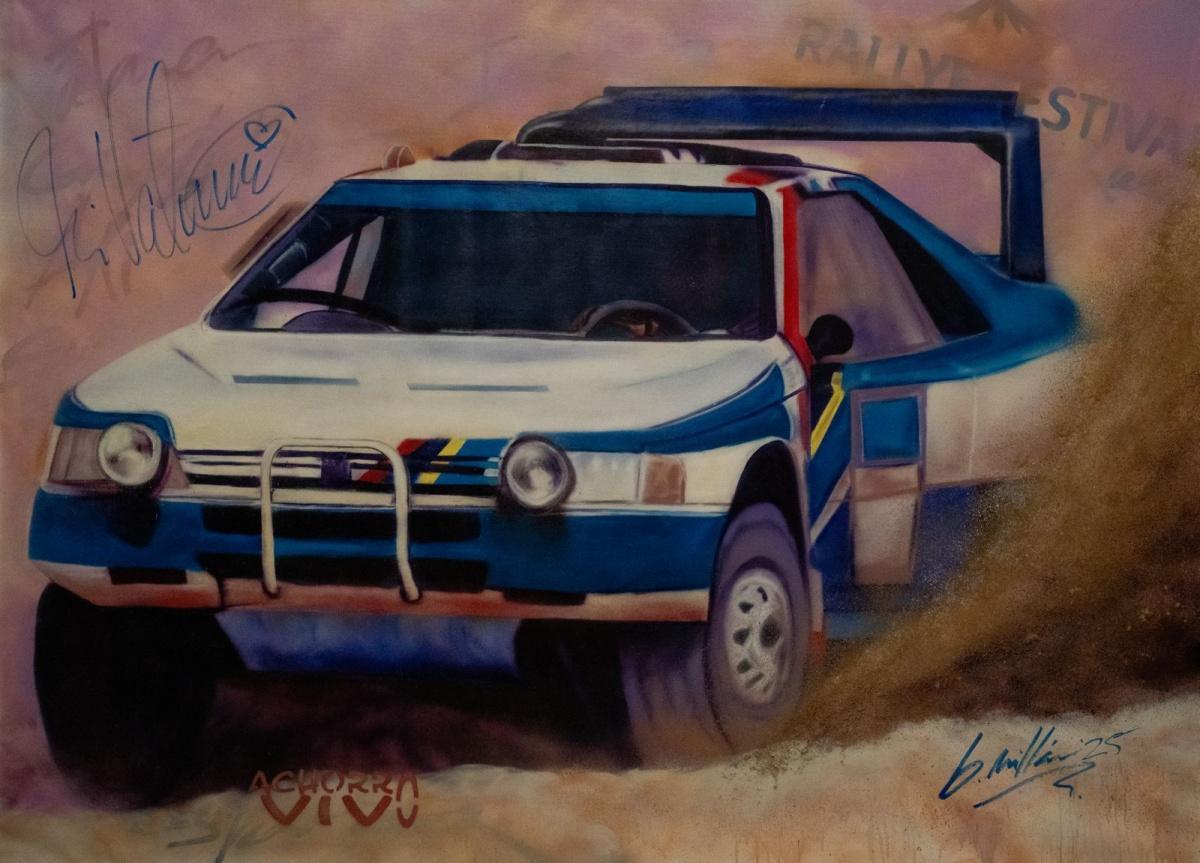 Cuadro Ari Vatanen ”Arena, Motor y Leyenda" en subasta Cuadro Ari Vatanen ”Arena, Motor y Leyenda" en subasta