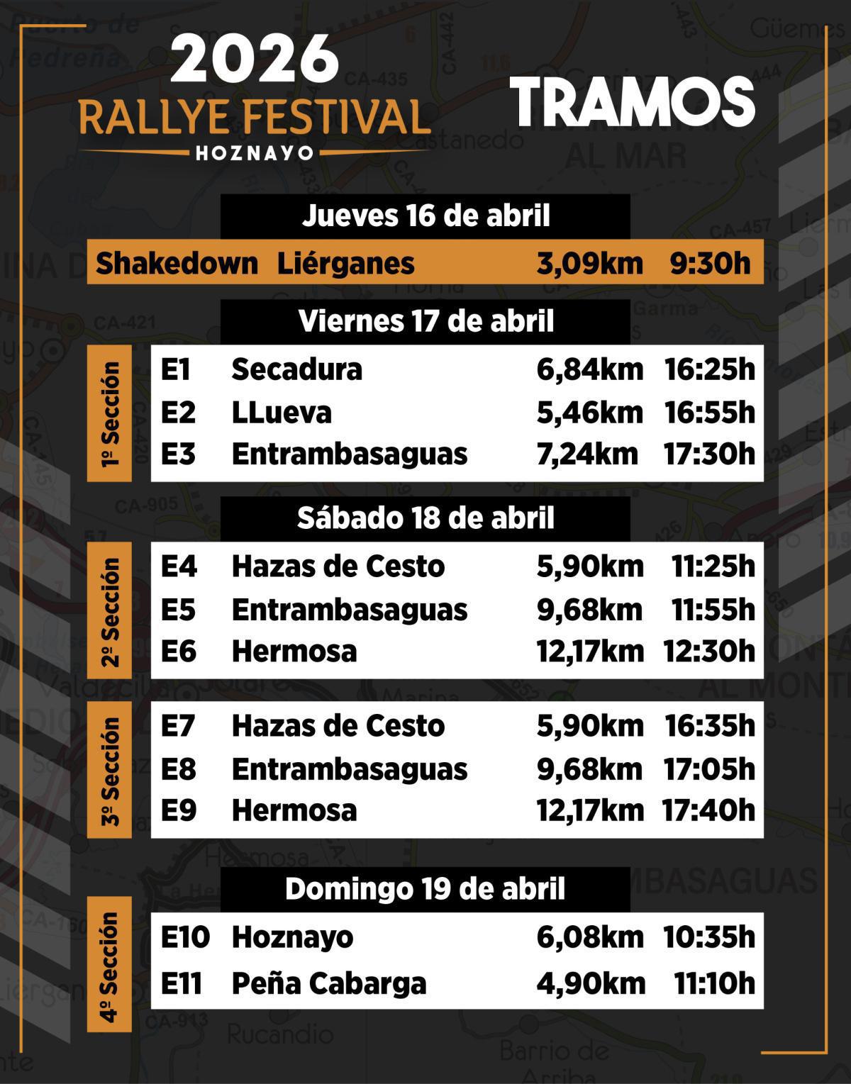 Disponibles los Tramos del Rallye Festival Hoznayo 2026