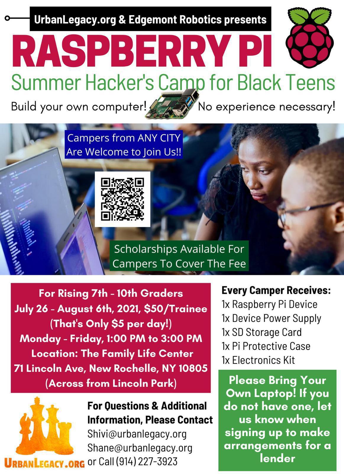 Summer STEM Hacker Camp for Black Teens in Westchester