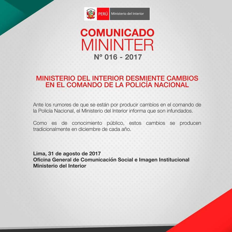 El Ministerio del Interior se pronuncia sobre el cambio del DIRGEN.