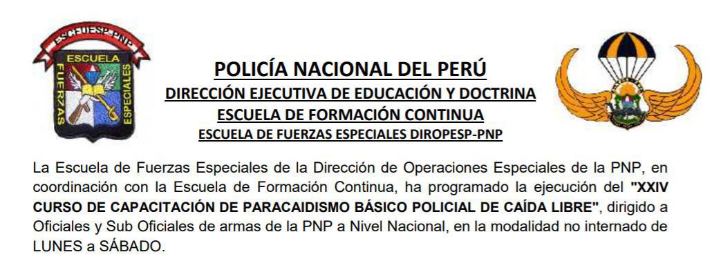 "Curso de Paracaidismo"