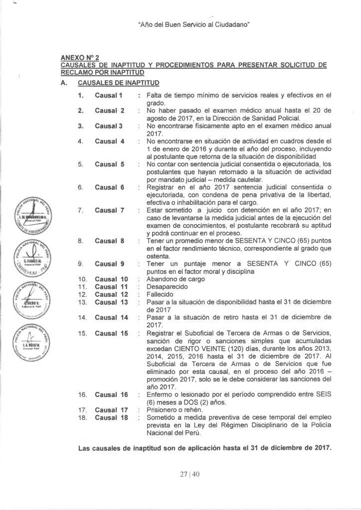 Causales de Inaptitud y Procedimiento para presentar reclamos