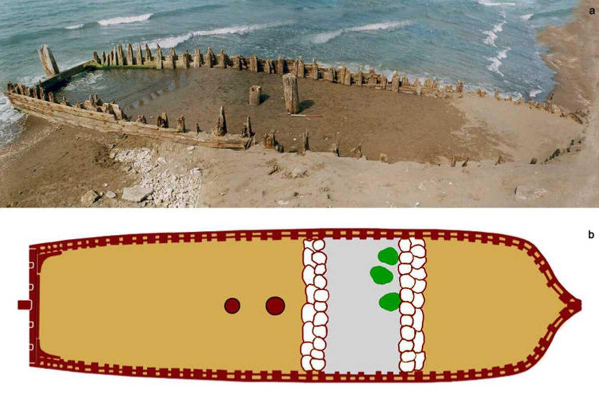 Archaeologists excavate shipwreck that emerged from retreating sand dunes