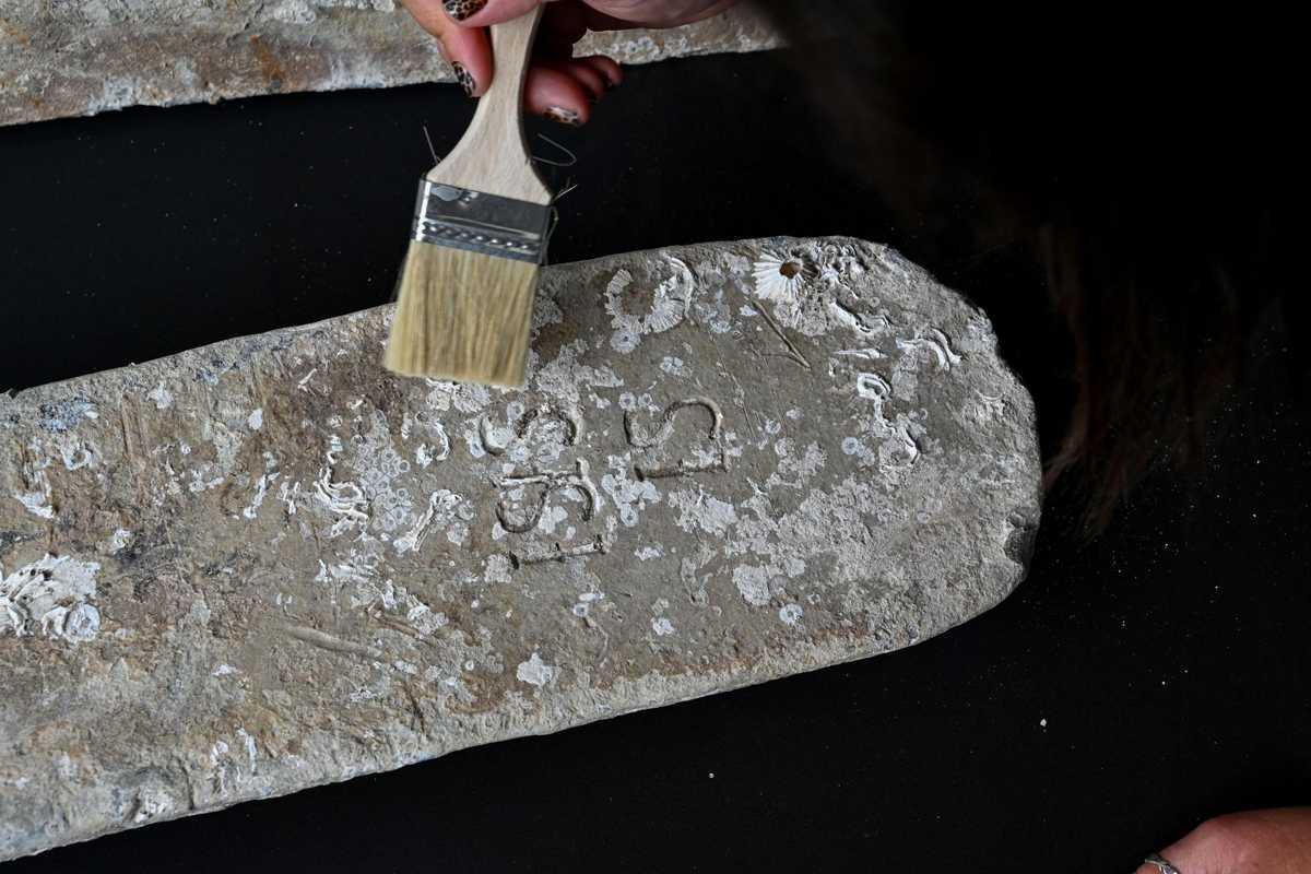 17th-century lead ingots recovered from historic Shipwreck 17th-century lead ingots recovered from historic Shipwreck