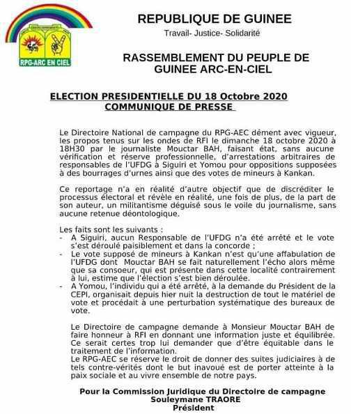 Guinée / élection présidentielle – le correspondant de RFI au cœur d’une polémique 
