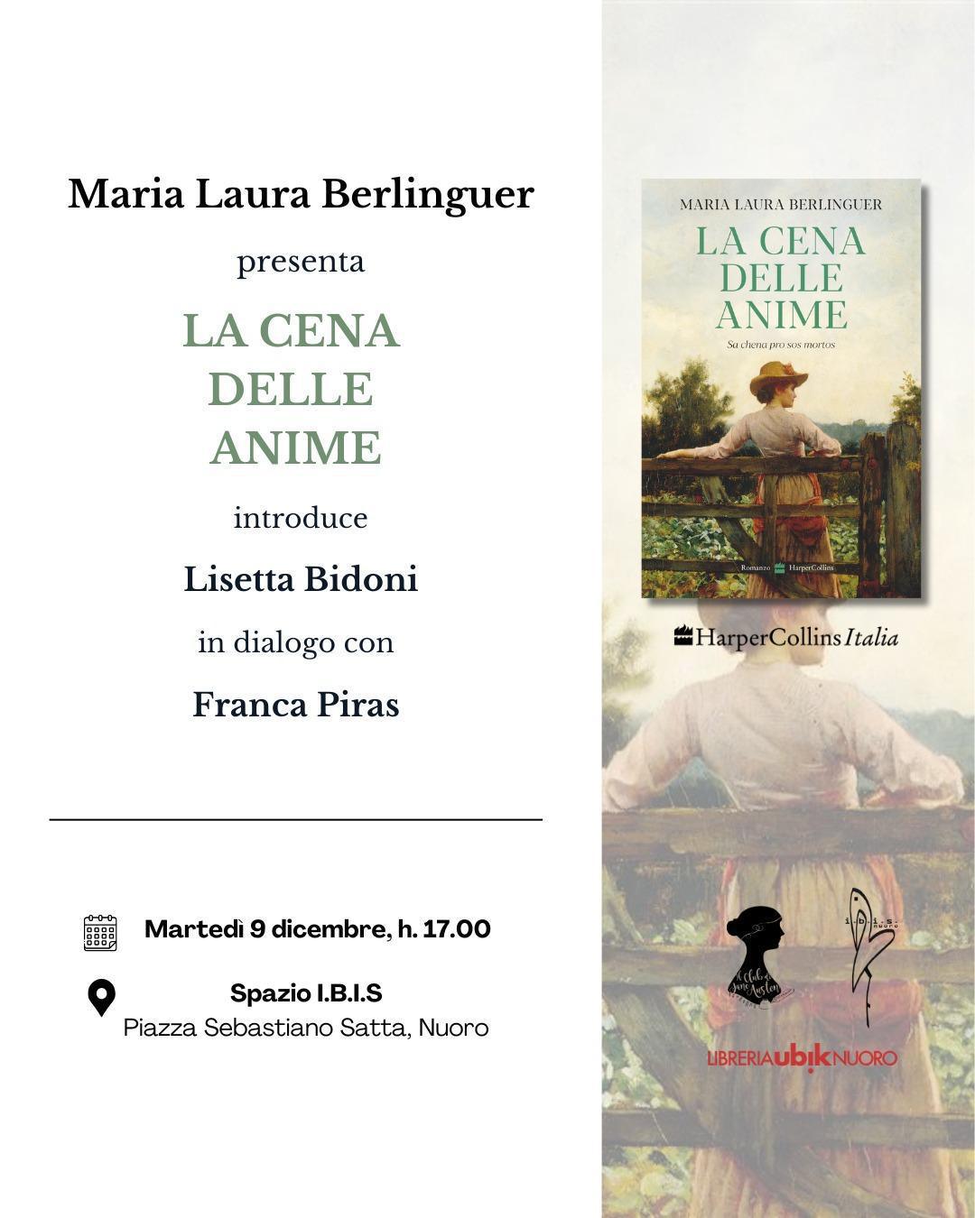 Centro Culturale IBIS // Presentazione del libro "La Cena delle Anime" di Maria Luisa Berlinguer. Centro Culturale IBIS // Presentazione del libro "La Cena delle Anime" di Maria Luisa Berlinguer.