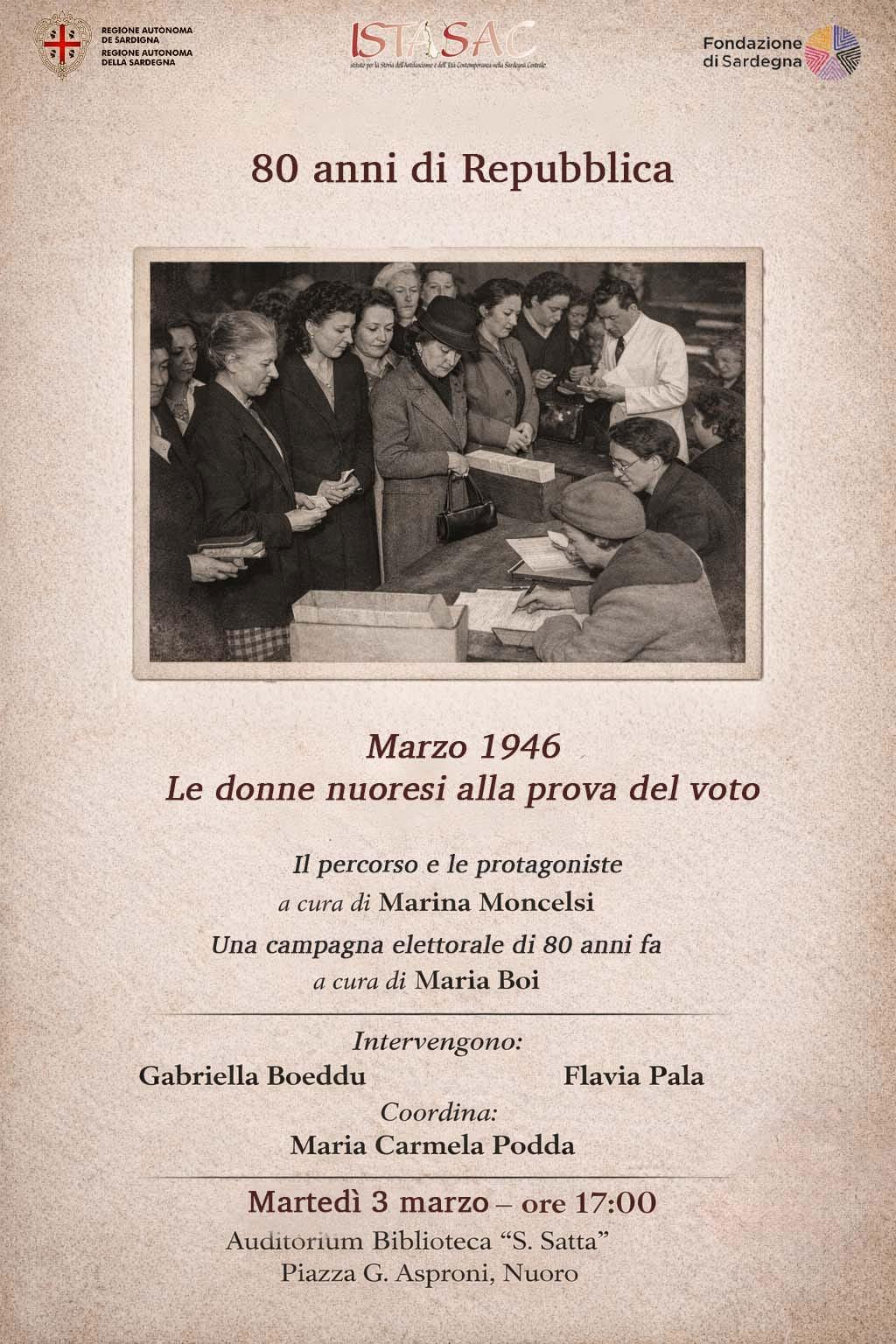 ISTASAC // Marzo 1946 - Le Donne nuoresi alla prova del voto ISTASAC // Marzo 1946 - Le Donne nuoresi alla prova del voto