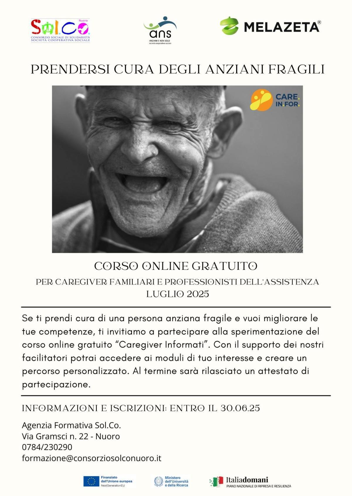 Sol.Co // Corso Online Gratuito - "Prendersi cura degli anziani fragili"