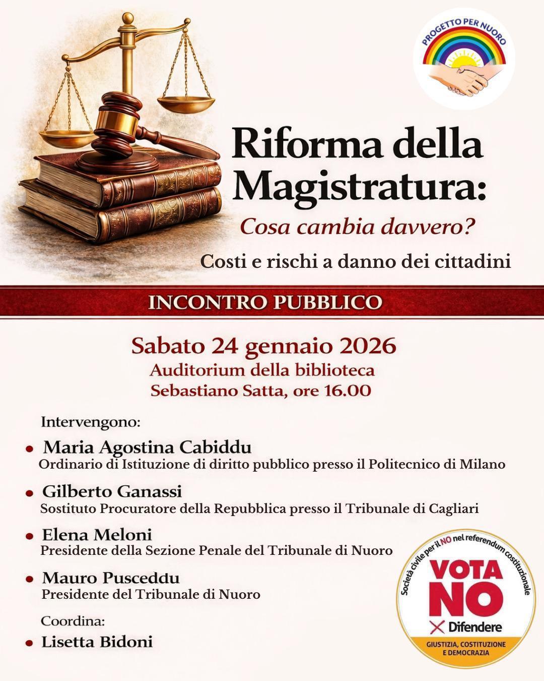 Auditorium Biblioteca Satta // Riforma della Magistratura