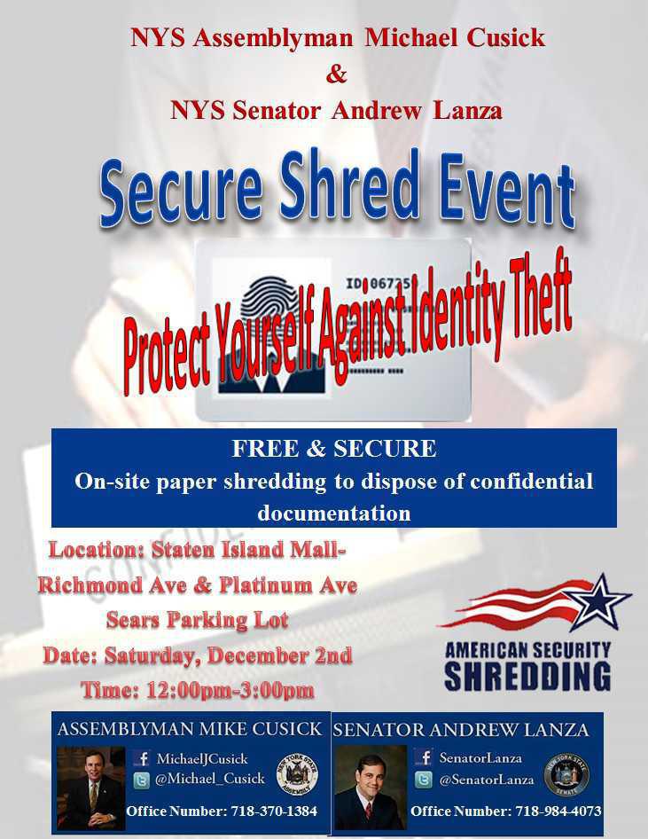  Cusick and Lanza to Host Secure Shred Event