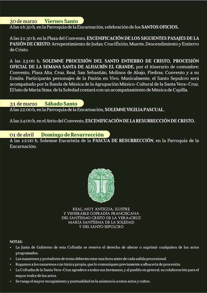 Semana Santa 2018. Alhaurín el Grande. Programa de actos y cultos.  Semana Santa 2018. Alhaurín el Grande. Programa de actos y cultos.
