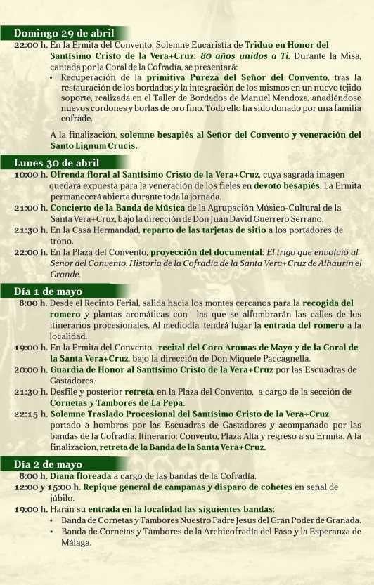 Día de la Cruz 2018. Alhaurín el Grande. Programa de actos y cultos. Día de la Cruz 2018. Alhaurín el Grande. Programa de actos y cultos.