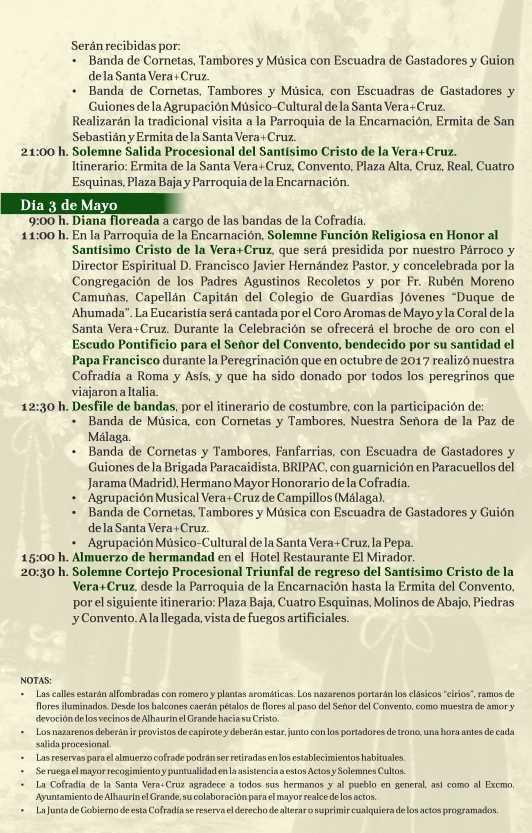 Día de la Cruz 2018. Alhaurín el Grande. Programa de actos y cultos. Día de la Cruz 2018. Alhaurín el Grande. Programa de actos y cultos.