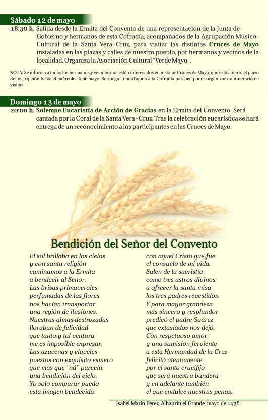 Día de la Cruz 2018. Alhaurín el Grande. Programa de actos y cultos. Día de la Cruz 2018. Alhaurín el Grande. Programa de actos y cultos.