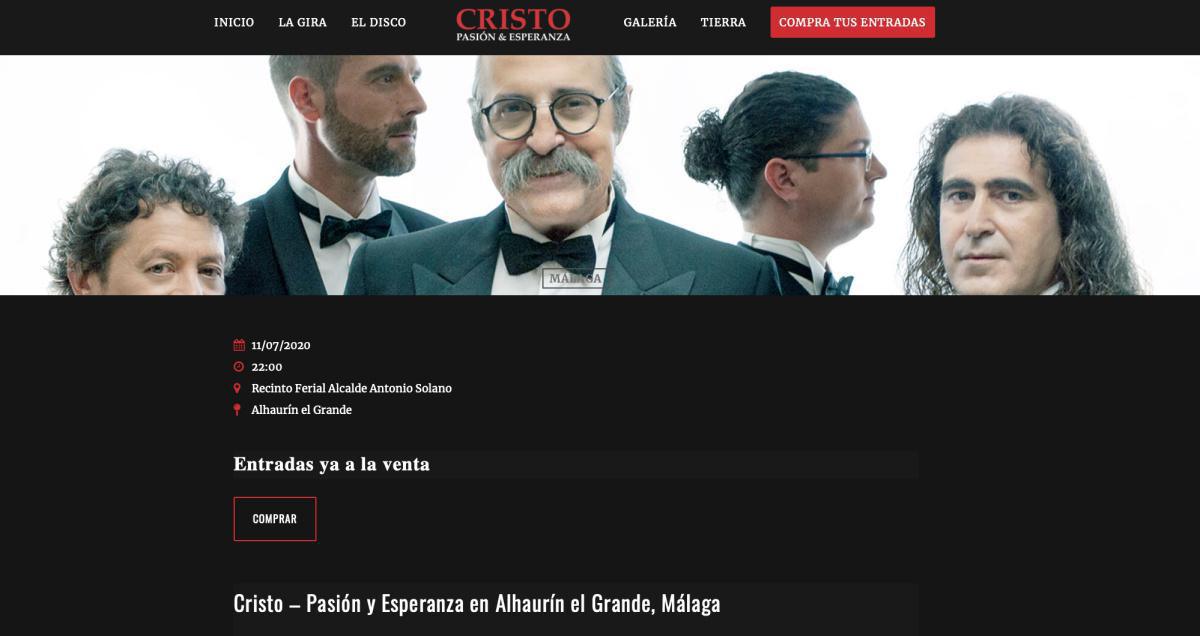 Disponible ya la venta de entradas online para Cristo, Pasión y Esperanza Disponible ya la venta de entradas online para Cristo, Pasión y Esperanza