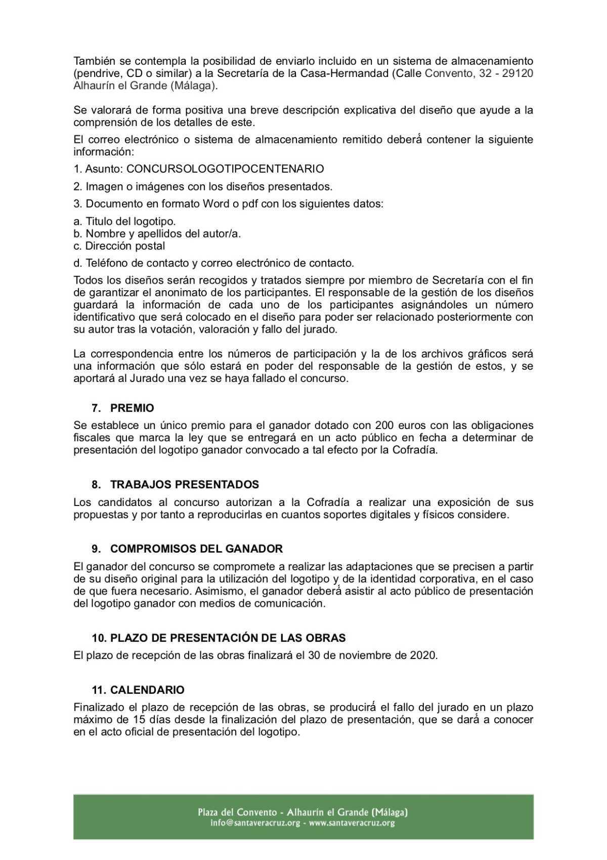 Convocatoria del Concurso para el diseño del logotipo conmemorativo del Centenario de la Ermita del Convento Convocatoria del Concurso para el diseño del logotipo conmemorativo del Centenario de la Ermita del Convento