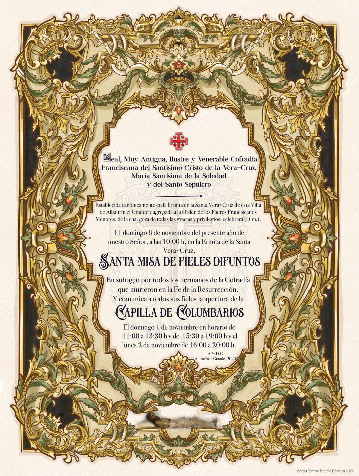 Santa Misa de Fieles Difuntos y Horario Capilla de Columbarios. Santa Misa de Fieles Difuntos y Horario Capilla de Columbarios.