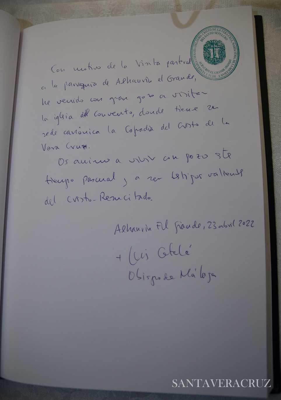 Visita del Obispo Excmo. y Rvdo. Monseñor D. Jesús Catalá, "Imagen y poesía, 100 años de historia" y Cabildo Extraordinario del Día de la Cruz Visita del Obispo Excmo. y Rvdo. Monseñor D. Jesús Catalá, "Imagen y poesía, 100 años de historia" y Cabildo Extraordinario del Día de la Cruz