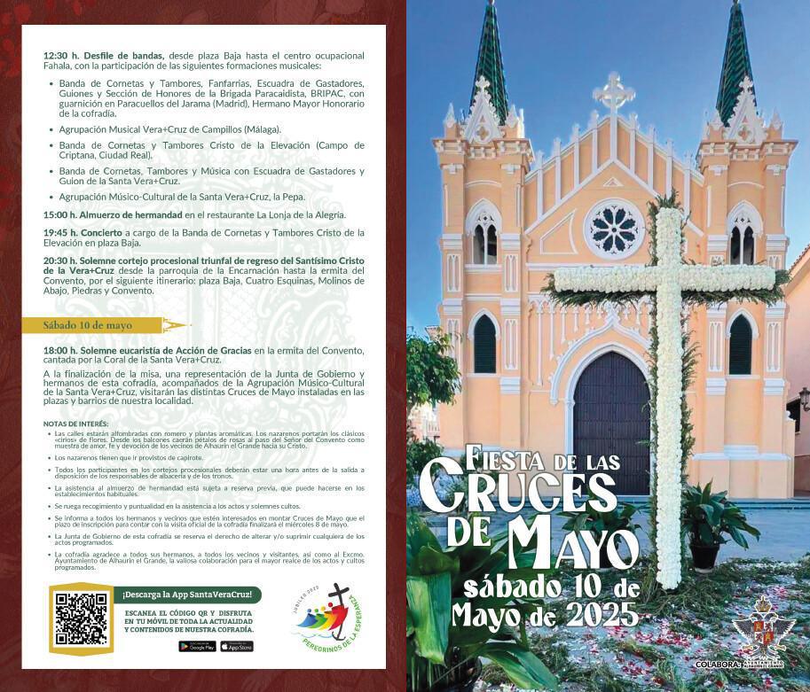 Día de la Cruz 2025. Programa de actos y solemnes cultos.