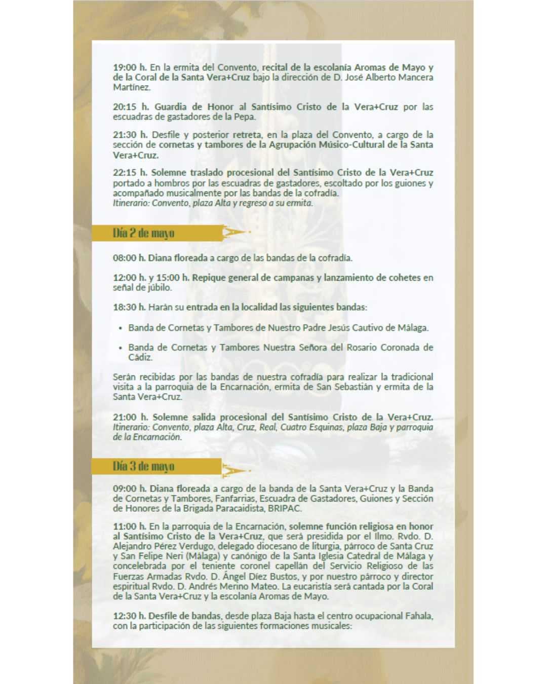 Día de la Cruz 2026. Programa de actos y solemnes cultos. Día de la Cruz 2026. Programa de actos y solemnes cultos.