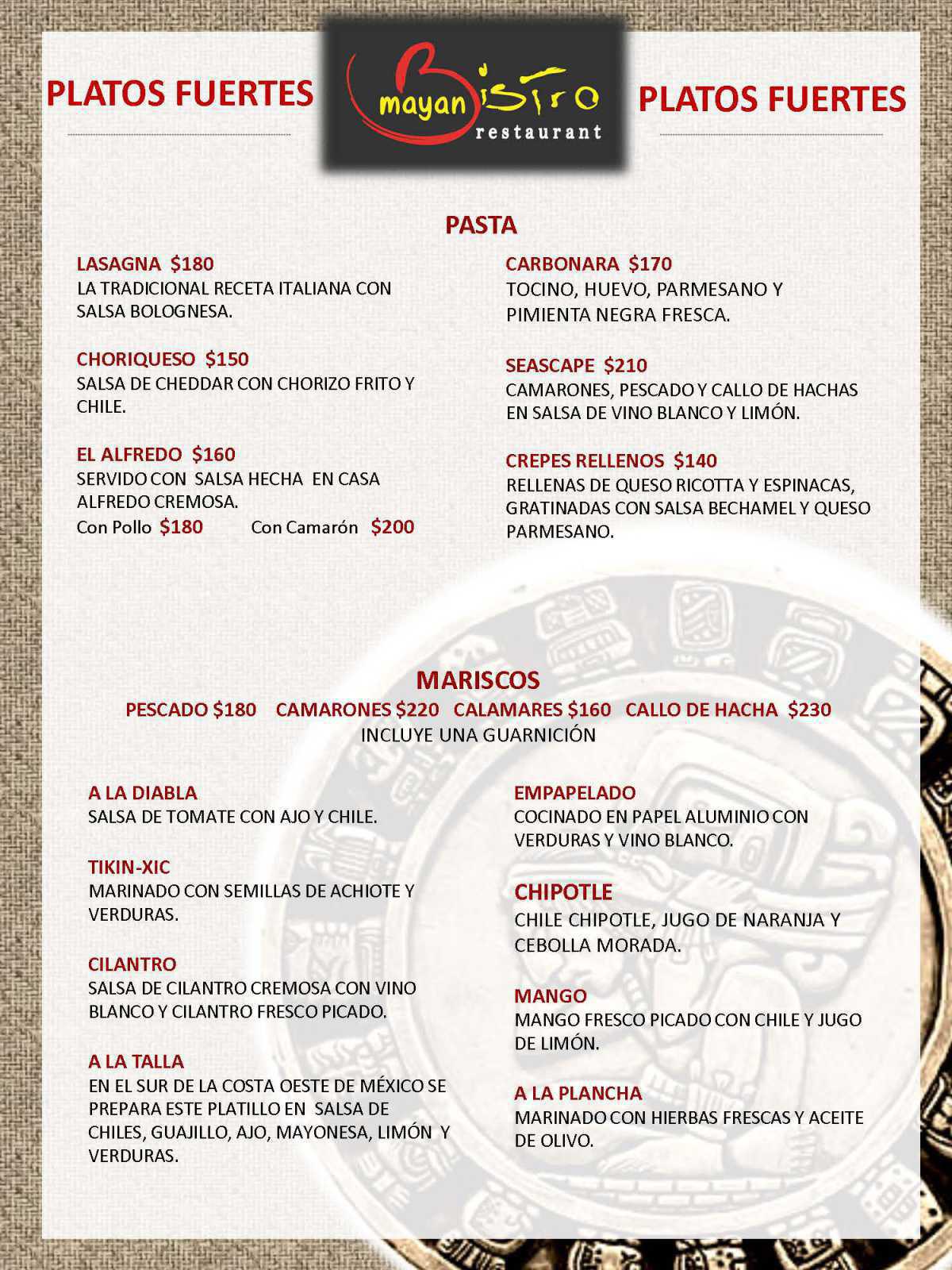 Mayan Bistro Cena