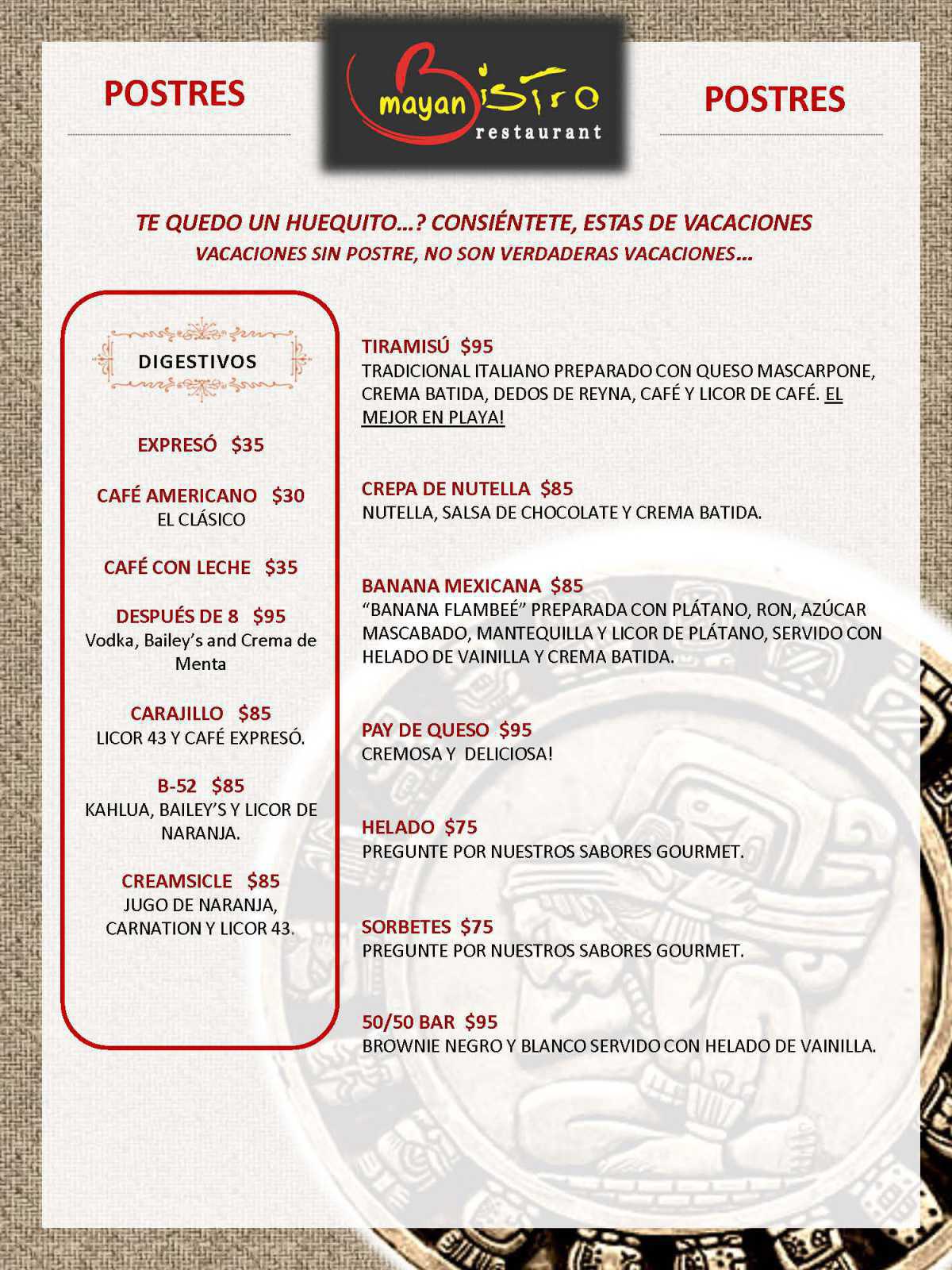 Mayan Bistro Cena