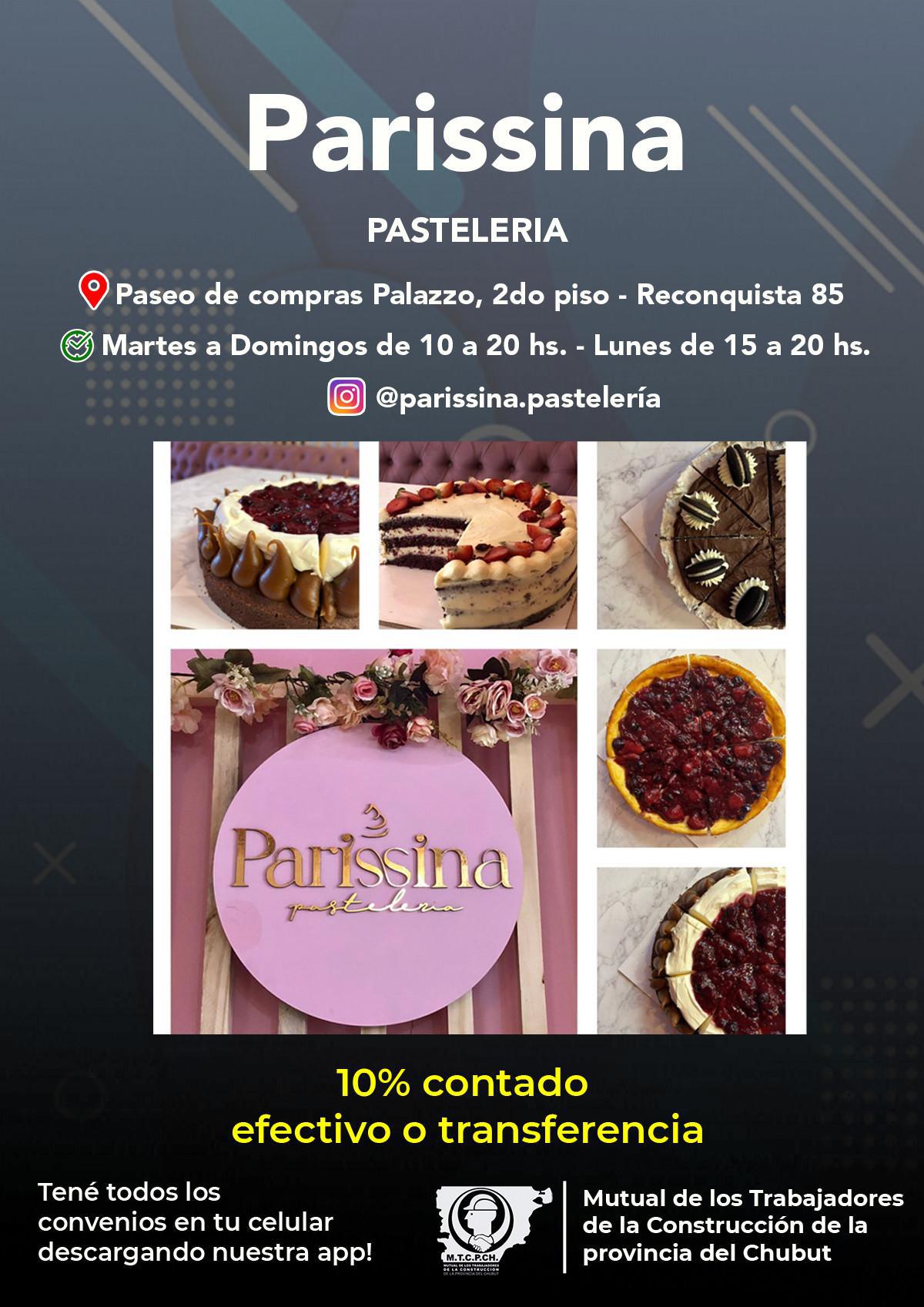 Nuevo convenio con Parissina Pastelería!