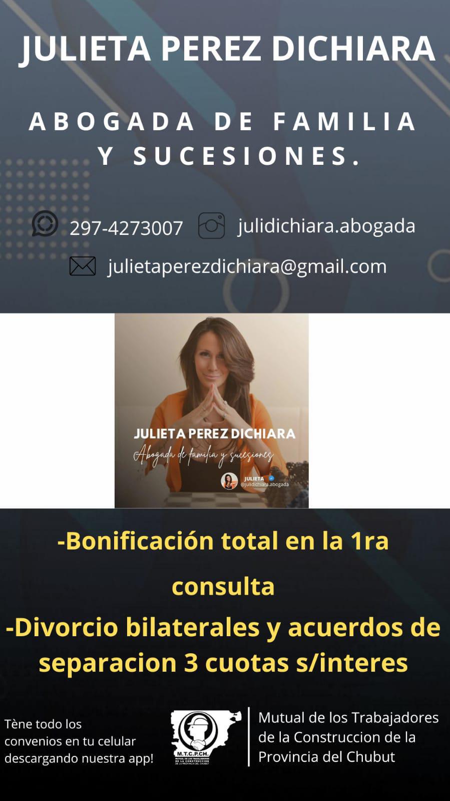 Abogada Julieta Pérez Dichiaria