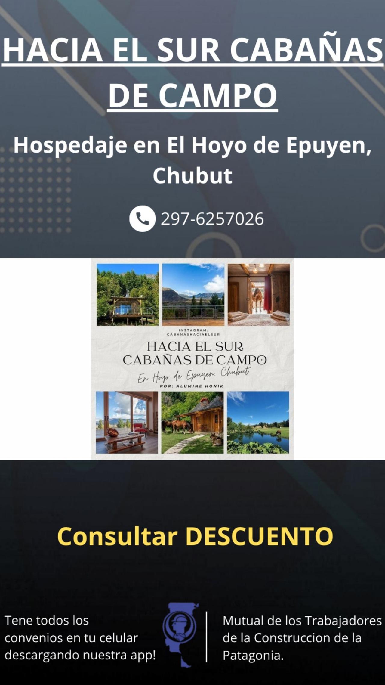 HACIA EL SUR CABAÑAS DE CAMPO en El Hoyo de Epuyen