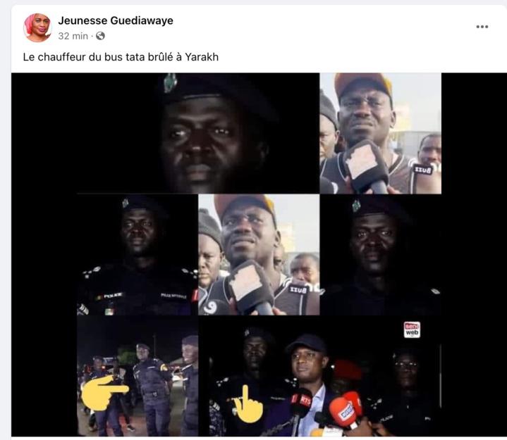 Fake news : Les militants d'Ousmane Sonko déclarent sur les réseaux sociaux, que le chauffeur du bus Tata est en réalité le Commissaire de police central, Cheikh Dramé.