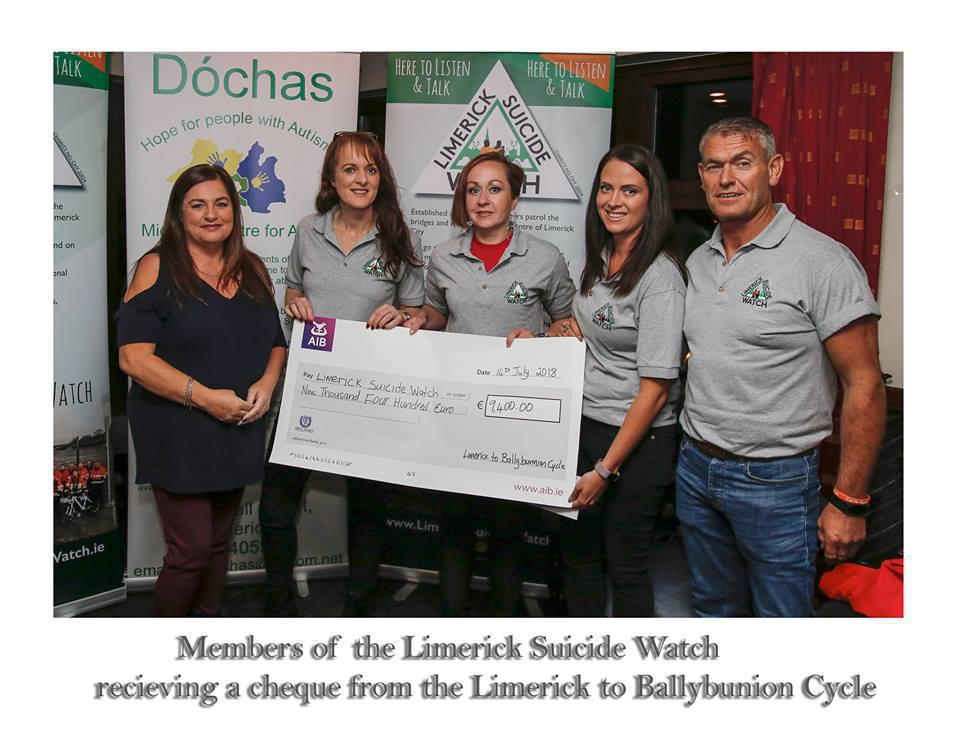 Charity Cycle 2018 Presentation for Limerick Suicide Watch and Dochas. (I Love Limerick). Charity Cycle 2018 Presentation for Limerick Suicide Watch and Dochas. (I Love Limerick).