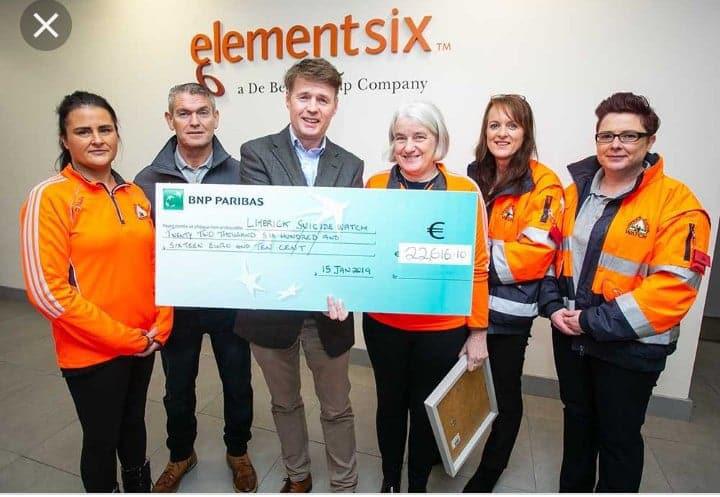 Element Six fundraiser raises €22,616 for Limerick Suicide Watch : i love Limerick Element Six fundraiser raises €22,616 for Limerick Suicide Watch : i love Limerick