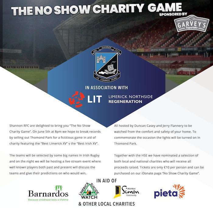 Shannon RFC Present: The No Show Game – Stay home and show your support! Shannon RFC Present: The No Show Game – Stay home and show your support!