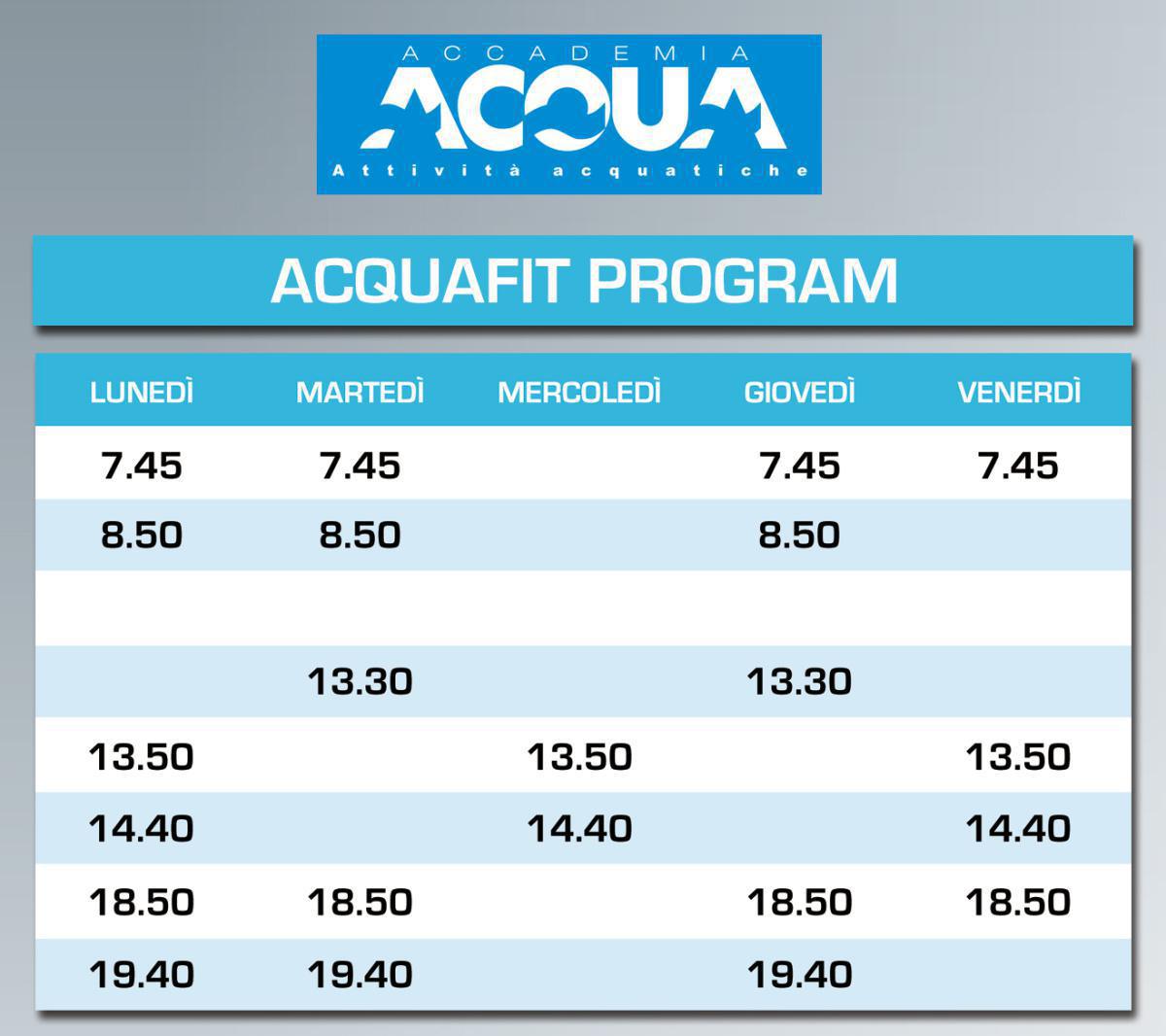 Acquagym: orari e corsi