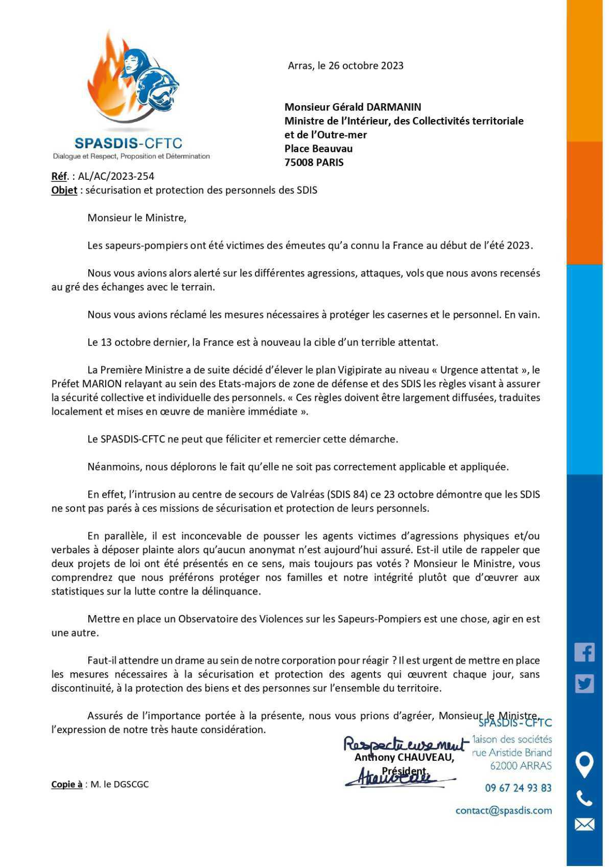 Sécurisation et protection des personnels des SDIS Sécurisation et protection des personnels des SDIS