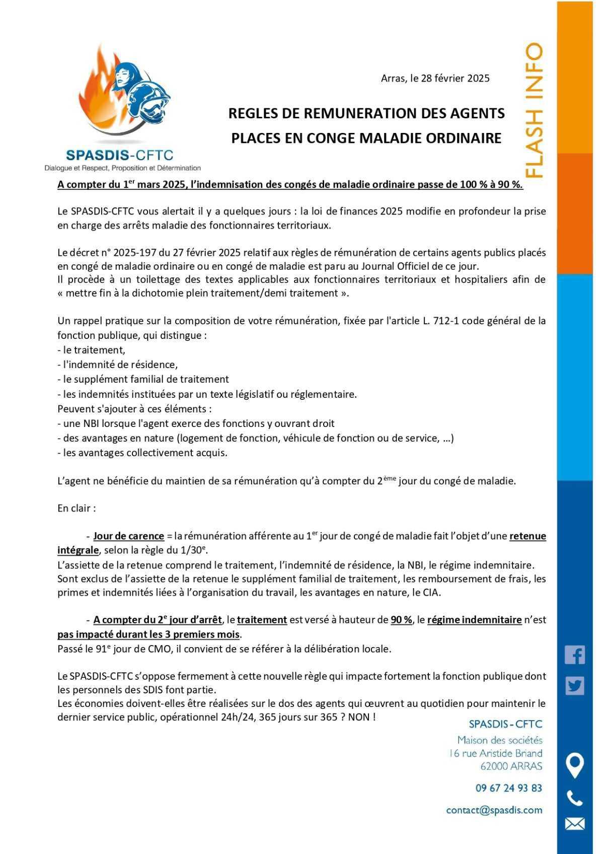 Indemnisation des CMO à compter du 1er mars 2025