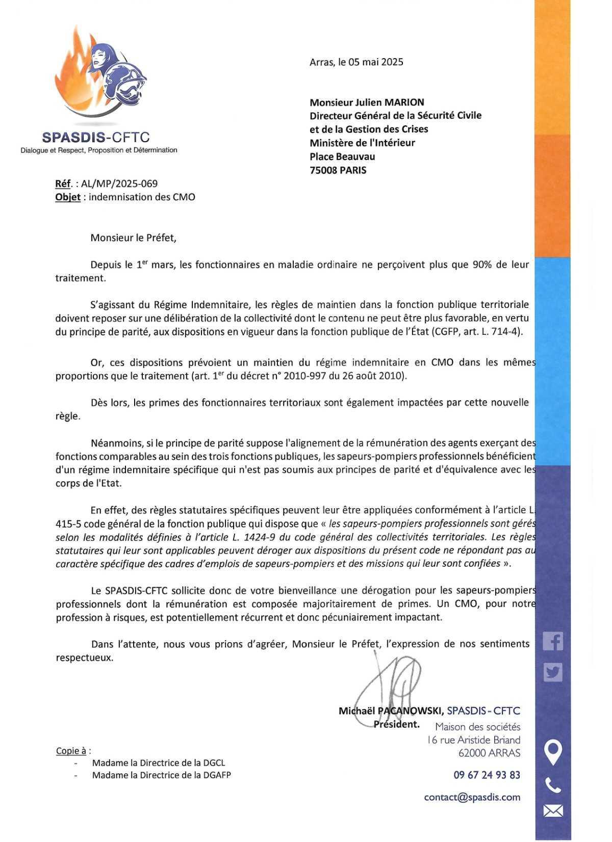 Indemnisation des CMO - possible dérogation pour les SPP