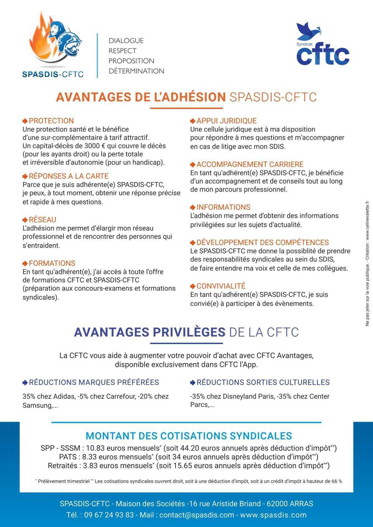 🤩Les avantages de l'adhésion SPASDIS-CFTC🤩 