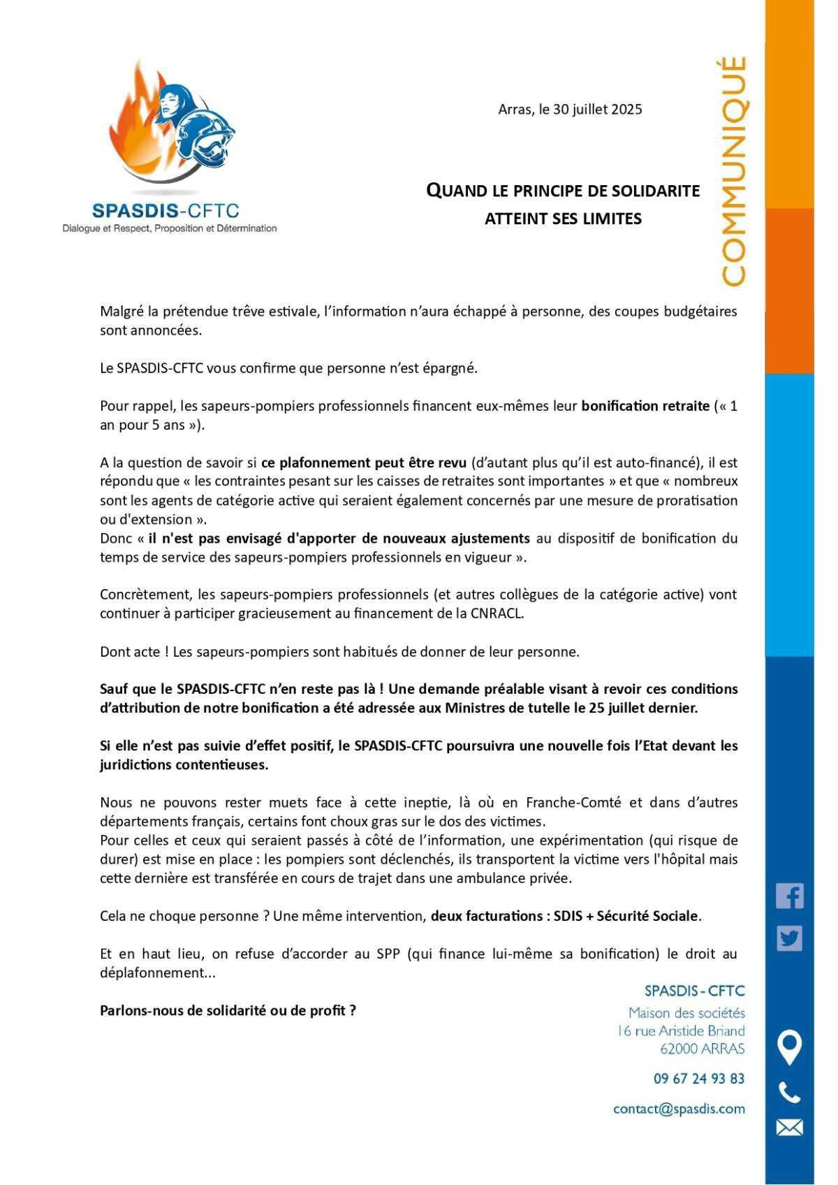Quand le principe de solidarité atteint ses limites