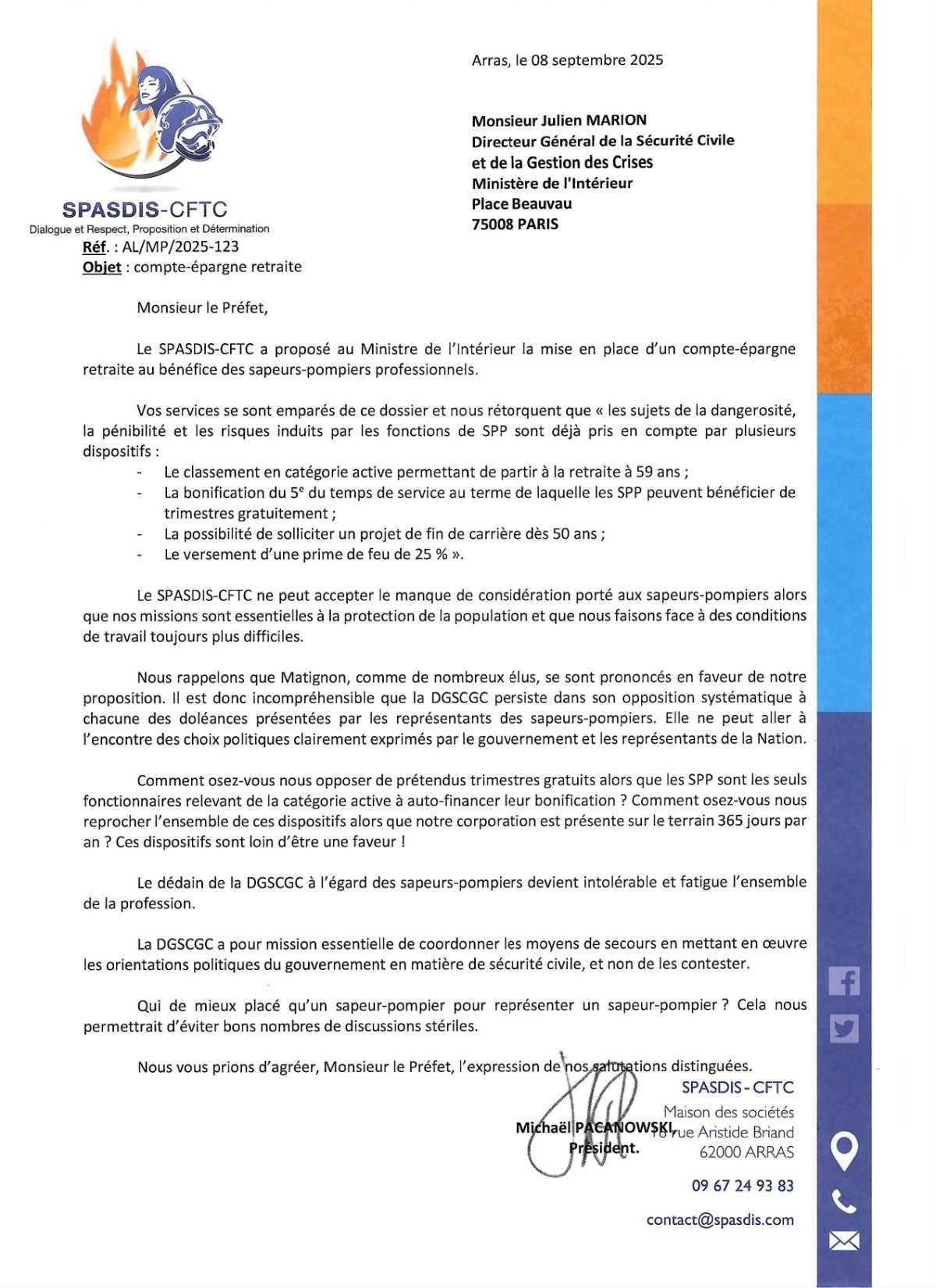 Le SPASDIS-CFTC ne décolère pas !