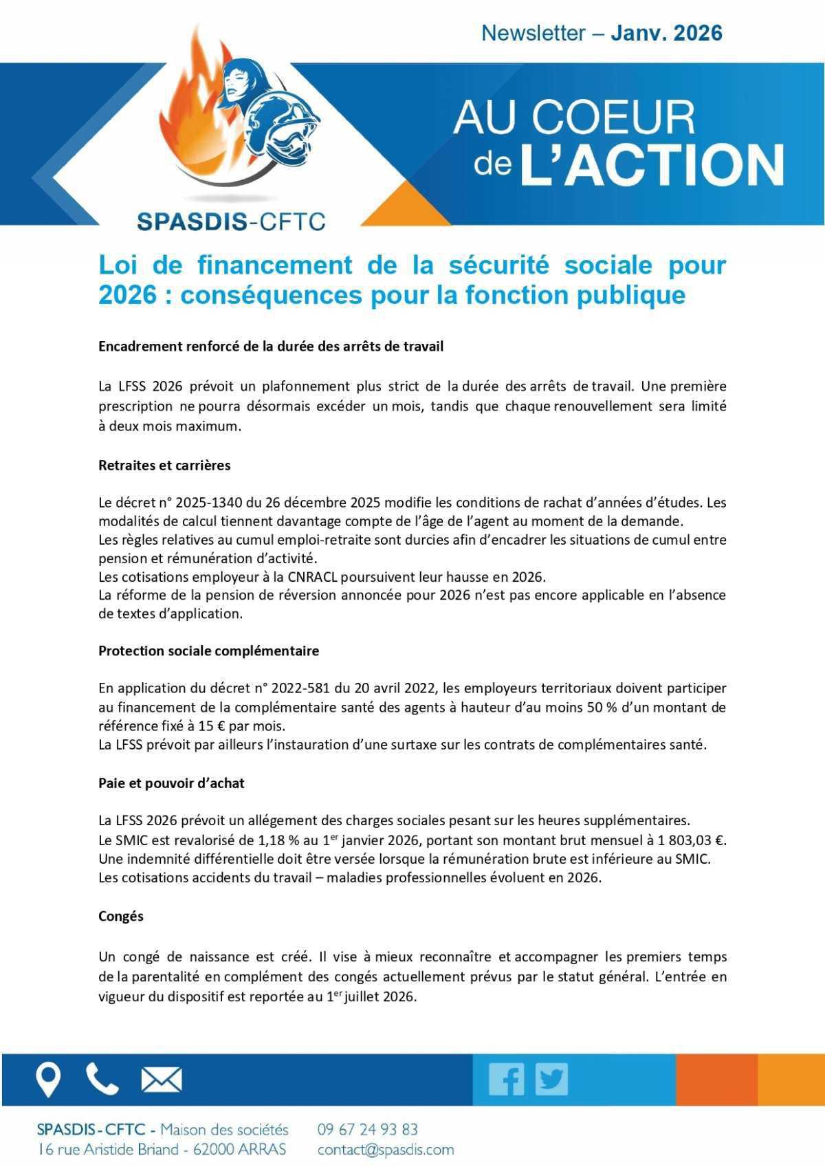 Newsletter - janvier 2026