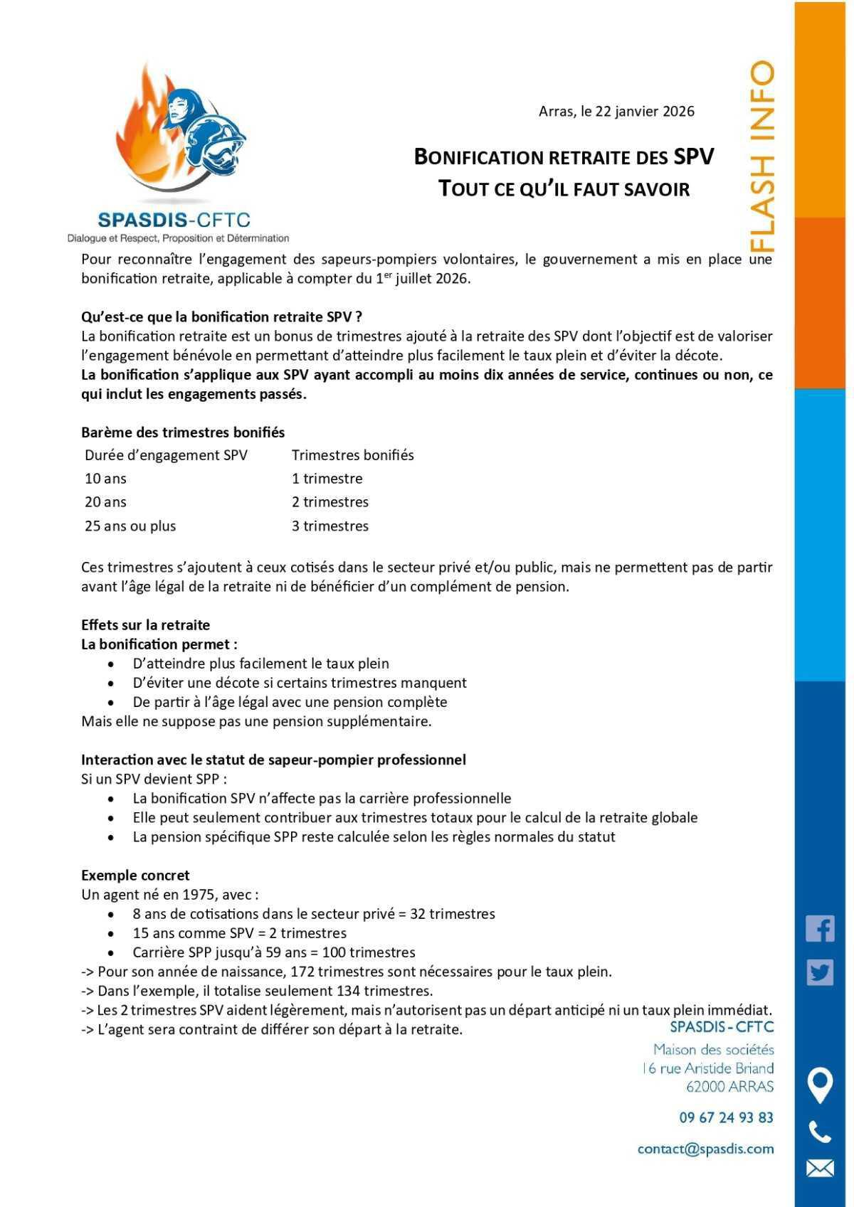 Bonification retraite SPV : ce qu'il faut savoir