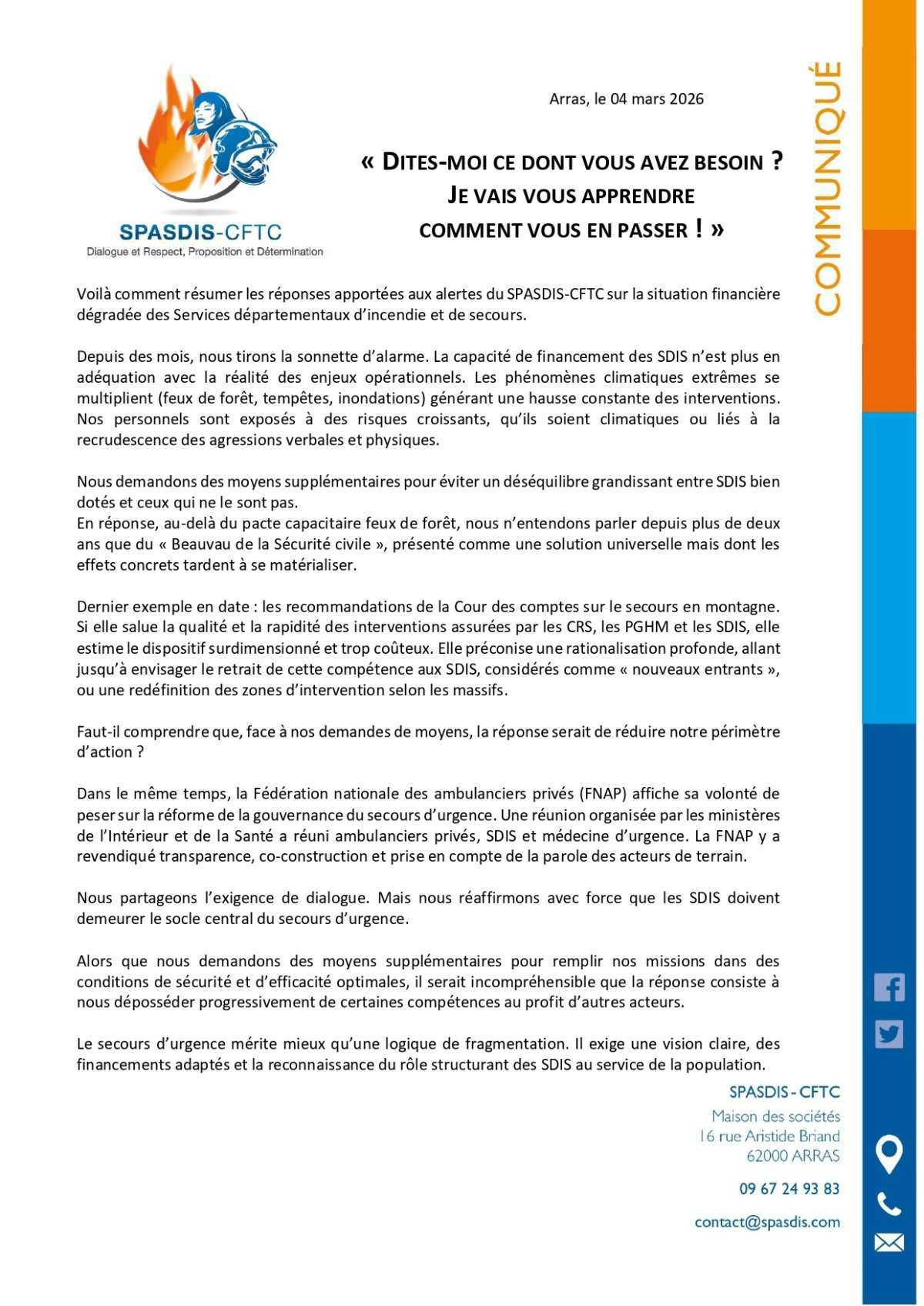 "Dites-moi ce dont vous avez besoin ? Je vais vous apprendre comment vous en passer !"